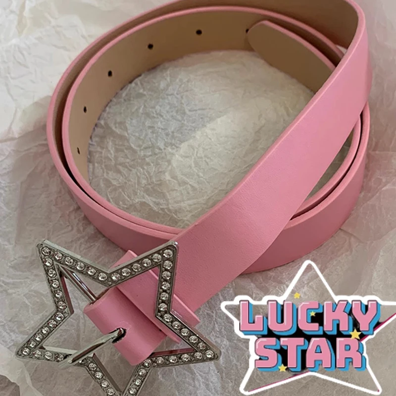 Y2K Pink Star Buckle Belt Wome – Power Tools Pink recenzja i cena