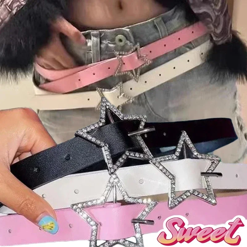 Y2K Pink Star Buckle Belt Wome – Power Tools Pink recenzja i cena