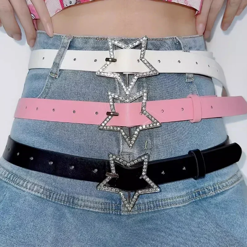 Y2K Pink Star Buckle Belt Wome – Power Tools Pink recenzja i cena