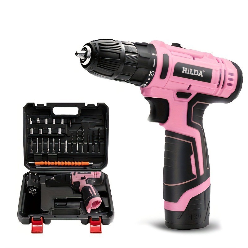 Różowa wiertarka ręczna 10mm,  – Power Tools Pink recenzja i cena